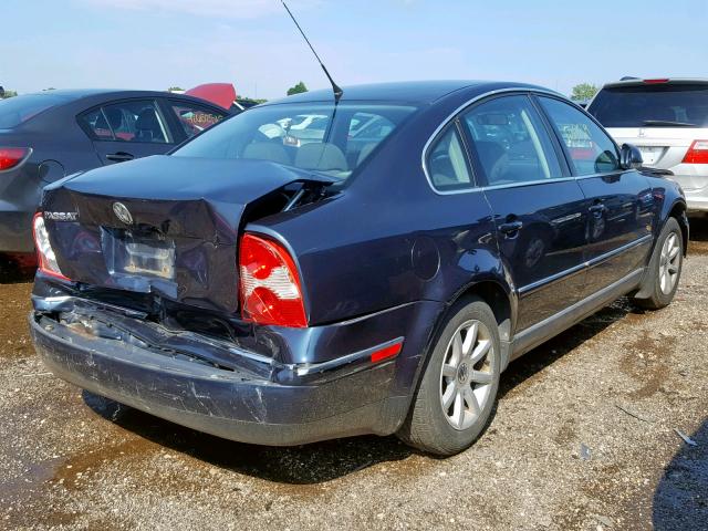 WVWPD63B34P191865 - 2004 VOLKSWAGEN PASSAT GLS BLUE photo 4