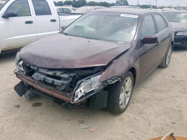 3FAHP0JA6CR207458 - 2012 FORD FUSION SEL MAROON photo 2