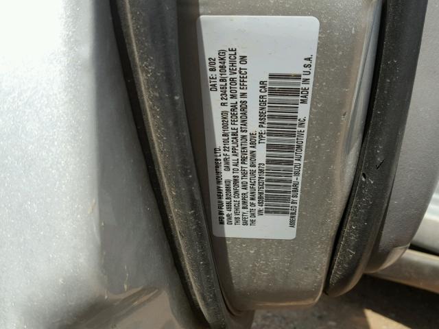 4S3BH675X37615673 - 2003 SUBARU LEGACY OUT SILVER photo 10