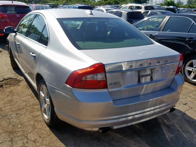 YV1AH992X91104213 - 2009 VOLVO S80 T6 SILVER photo 3