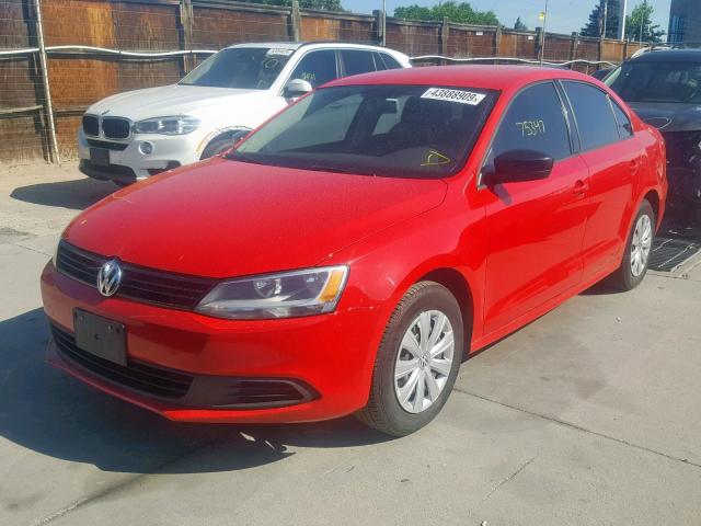 3VW1K7AJ8EM397487 - 2014 VOLKSWAGEN JETTA BASE RED photo 2