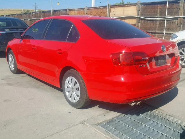 3VW1K7AJ8EM397487 - 2014 VOLKSWAGEN JETTA BASE RED photo 3