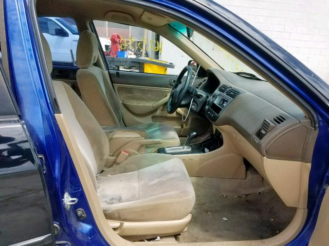 2HGES16475H562563 - 2005 HONDA CIVIC DX BLUE photo 5