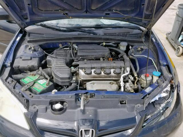 2HGES16475H562563 - 2005 HONDA CIVIC DX BLUE photo 7