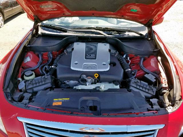 JN1CV6AP9AM403999 - 2010 INFINITI G37 BASE RED photo 7