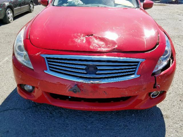 JN1CV6AP9AM403999 - 2010 INFINITI G37 BASE RED photo 9