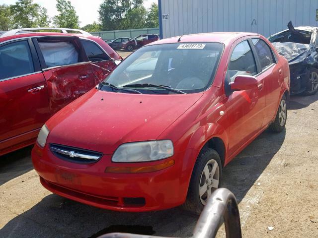 KL1TD52645B372282 - 2005 CHEVROLET AVEO BASE Қызыл фото 2
