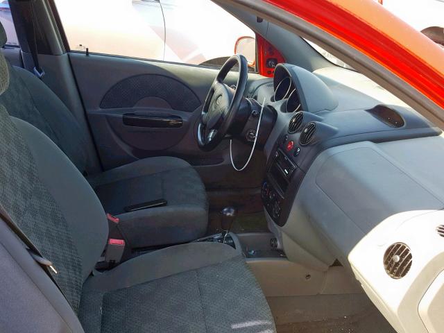 KL1TD52645B372282 - 2005 CHEVROLET AVEO BASE Қызыл фото 5