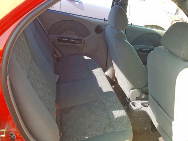 KL1TD52645B372282 - 2005 CHEVROLET AVEO BASE Қызыл фото 6