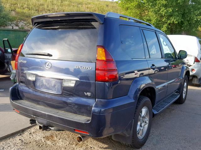 JTJBT20X150081393 - 2005 LEXUS GX 470 BLUE photo 4