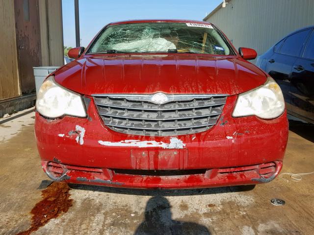 1C3LC56R38N186871 - 2008 CHRYSLER SEBRING TO RED photo 9