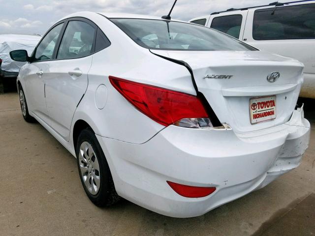 KMHCT4AE1HU234797 - 2017 HYUNDAI ACCENT SE WHITE photo 3