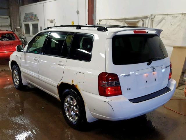 JTEDP21A340001709 - 2004 TOYOTA HIGHLANDER WHITE photo 3