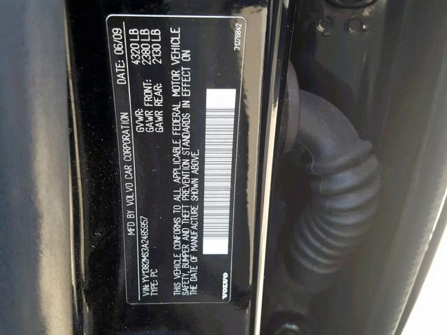 YV1382MS3A2485957 - 2010 VOLVO S40 2.4I BLACK photo 10