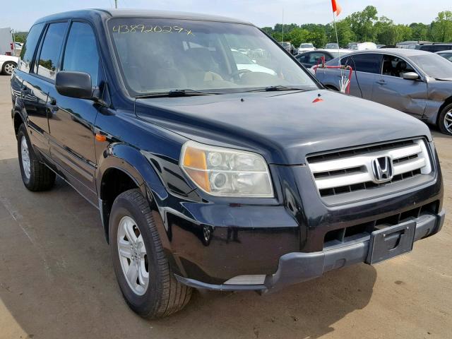 2HKYF18126H519809 - 2006 HONDA PILOT LX BLACK photo 1