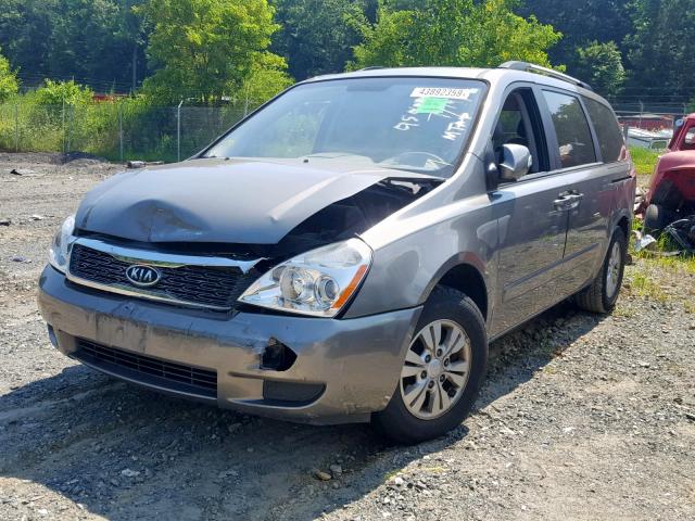 KNDMG4C76C6433448 - 2012 KIA SEDONA LX GRAY photo 2