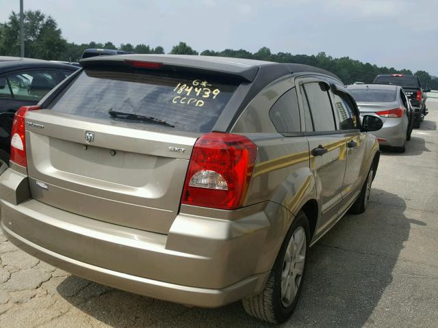 1B3HB48B67D127978 - 2007 DODGE CALIBER SX TAN photo 4