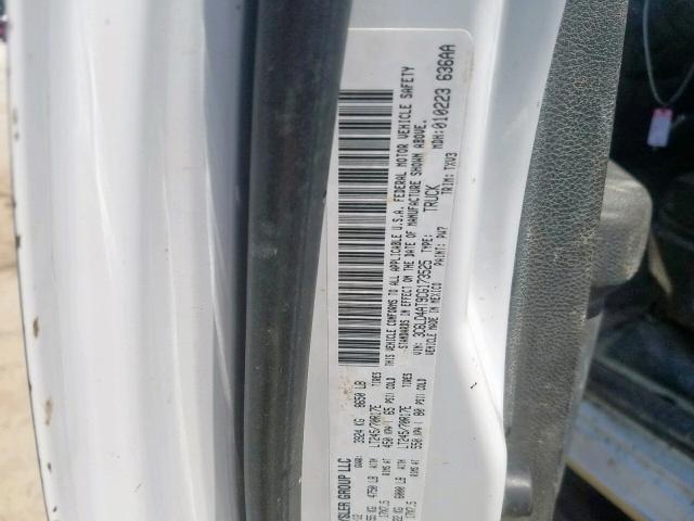 3C6LD4AT9CG173525 - 2012 DODGE RAM 2500 S თეთრი ფოტო 10