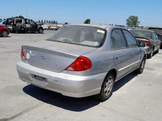 KNAFB121135220736 - 2003 KIA SPECTRA BA SILVER photo 4