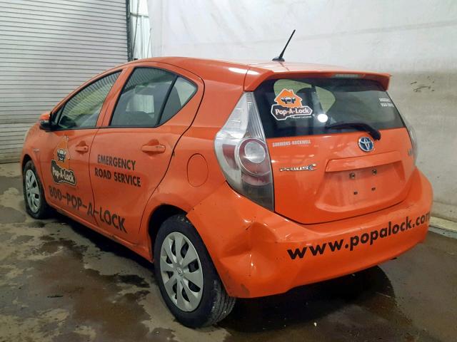 JTDKDTB30C1009561 - 2012 TOYOTA PRIUS C ORANGE photo 3