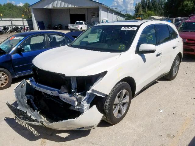 5FRYD3H29FB008878 - 2015 ACURA MDX WHITE photo 2