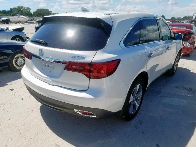 5FRYD3H29FB008878 - 2015 ACURA MDX WHITE photo 4