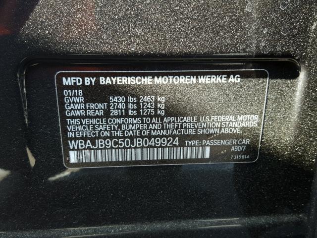 WBAJB9C50JB049924 - 2018 BMW M550XI BLACK photo 10
