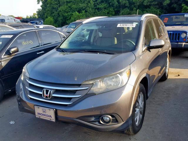 5J6RM3H7XDL030247 - 2013 HONDA CR-V EXL GRAY photo 2