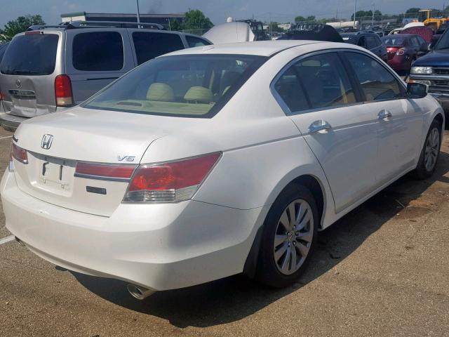 1HGCP3F86BA031405 - 2011 HONDA ACCORD EXL WHITE photo 4