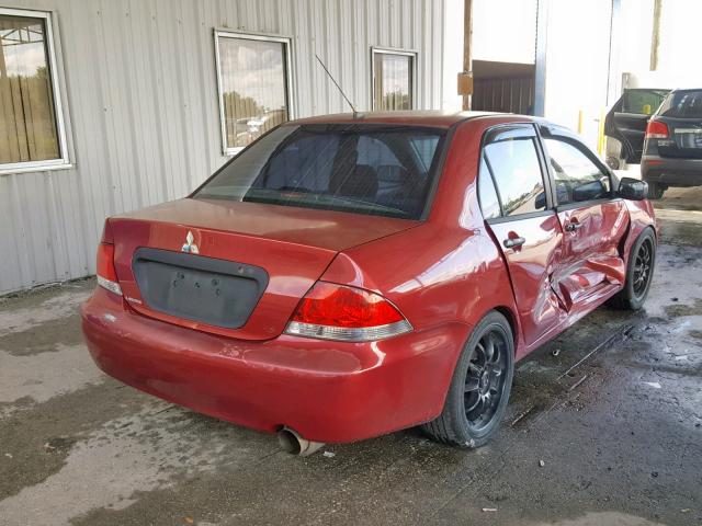 JA3AJ26E16U037980 - 2006 MITSUBISHI LANCER ES RED photo 4