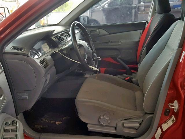 JA3AJ26E16U037980 - 2006 MITSUBISHI LANCER ES RED photo 5