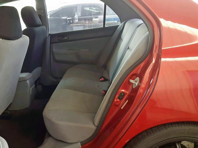 JA3AJ26E16U037980 - 2006 MITSUBISHI LANCER ES RED photo 6