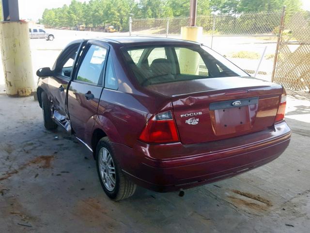 1FAFP34N37W167222 - 2007 FORD FOCUS ZX4 RED photo 3