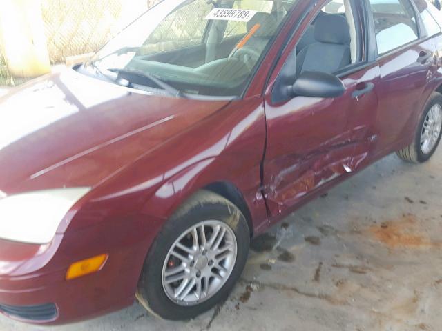 1FAFP34N37W167222 - 2007 FORD FOCUS ZX4 RED photo 9