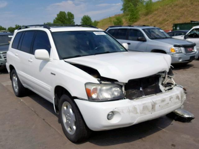 JTEEP21A160155830 - 2006 TOYOTA HIGHLANDER WHITE photo 1