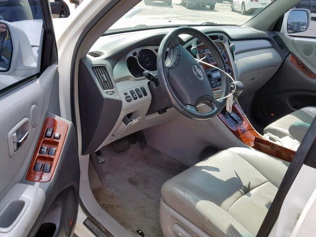 JTEEP21A160155830 - 2006 TOYOTA HIGHLANDER WHITE photo 9