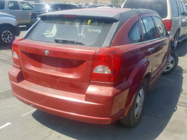 1B3HB28B47D269525 - 2007 DODGE CALIBER RED photo 4