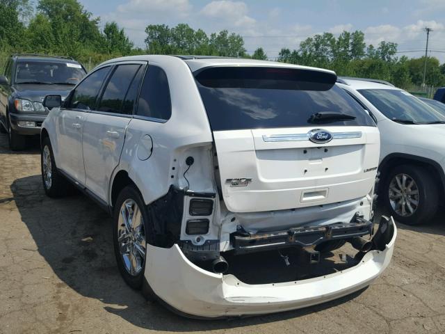 2FMDK3KC8DBA89997 - 2013 FORD EDGE LIMIT WHITE photo 3