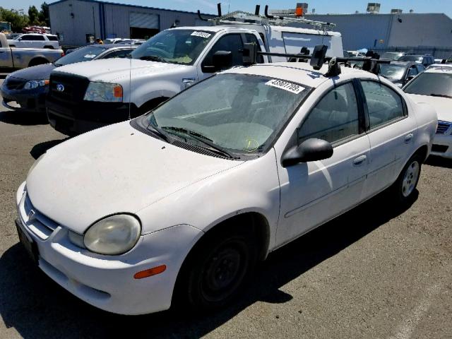 1B3ES16C92D550933 - 2002 DODGE NEON S WHITE photo 2