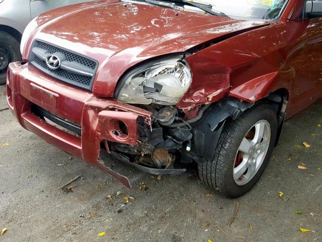 KM8JM12B75U098730 - 2005 HYUNDAI TUCSON GL RED photo 9