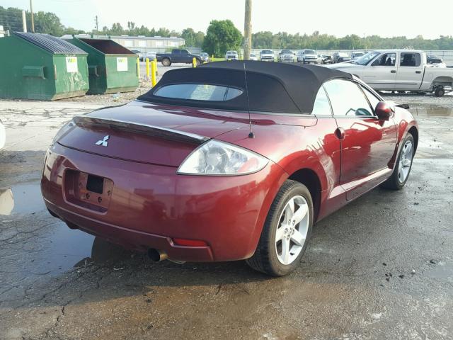 4A3AL25F17E050386 - 2007 MITSUBISHI ECLIPSE SP BURGUNDY photo 4