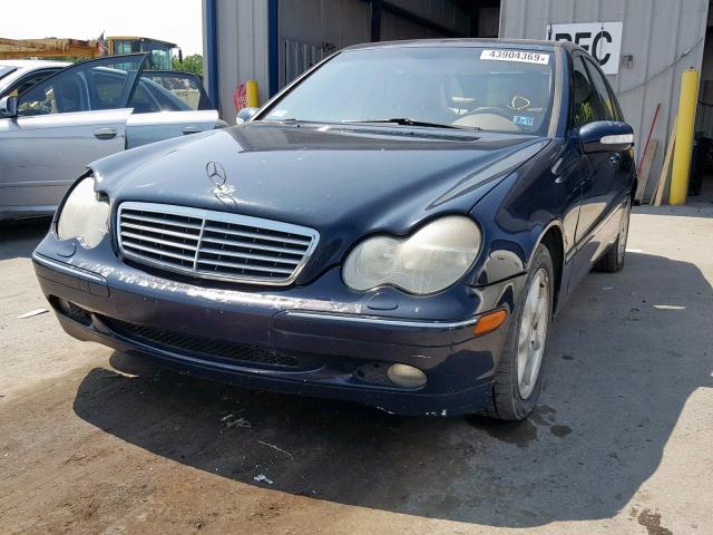 WDBRF61J33A414631 - 2003 MERCEDES-BENZ C 240 BLUE photo 2