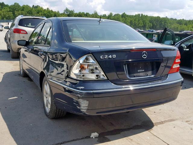 WDBRF61J33A414631 - 2003 MERCEDES-BENZ C 240 BLUE photo 3