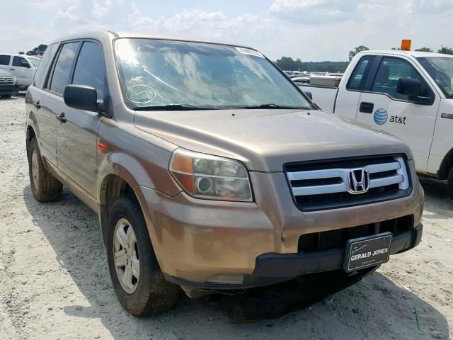 5FNYF28107B002076 - 2007 HONDA PILOT LX GOLD photo 1