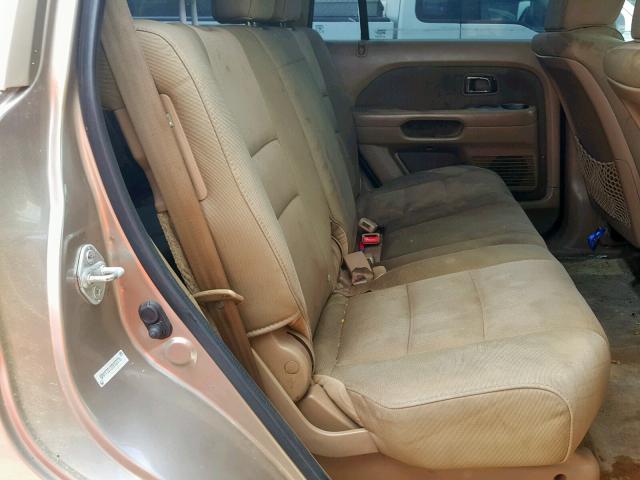 5FNYF28107B002076 - 2007 HONDA PILOT LX GOLD photo 6