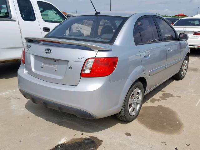 KNADH4A30A6662411 - 2010 KIA RIO LX SILVER photo 4