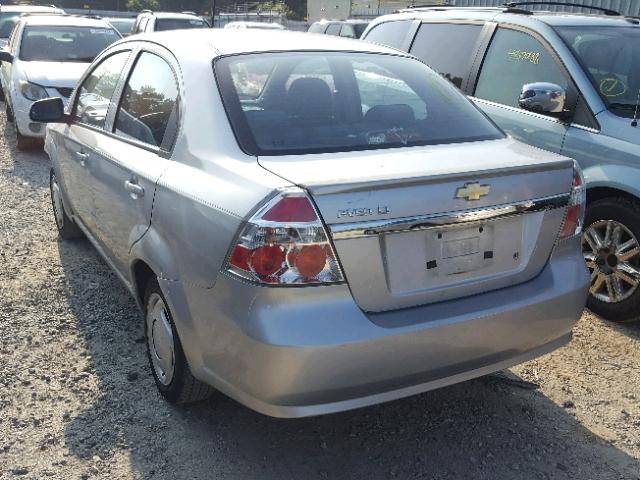 KL1TD56E89B617107 - 2009 CHEVROLET AVEO LS SILVER photo 3
