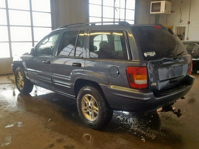 1J4GX48S44C244935 - 2004 JEEP GRAND CHER BLUE photo 3