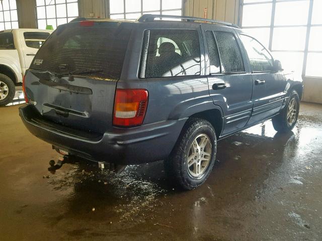 1J4GX48S44C244935 - 2004 JEEP GRAND CHER BLUE photo 4