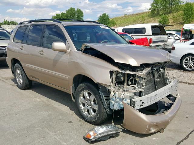 JTEEP21A850122418 - 2005 TOYOTA HIGHLANDER GOLD photo 1